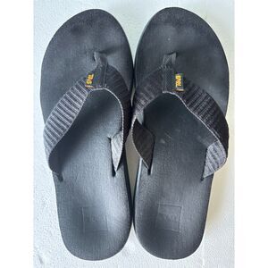 Teva Voya Flip Black Mush II Canvas Thong Sandals Women's Size 9